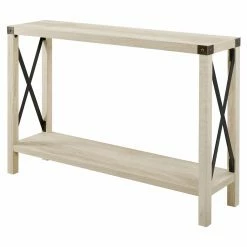 Promo 🤩 Wood HumbleNest Countryside Weathered Metal X Console Table ⭐