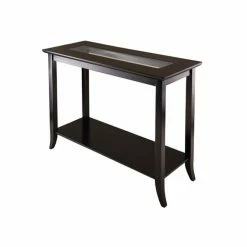 Wholesale 🧨 Wood Winsome Genoa Rectangular Console Table With Glass Top 🥰