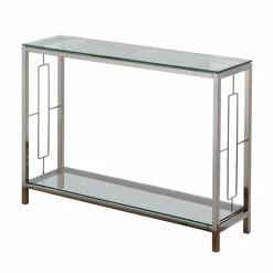 Coupon 🎁 Metal !nspire Console Table With Glass Top 👍
