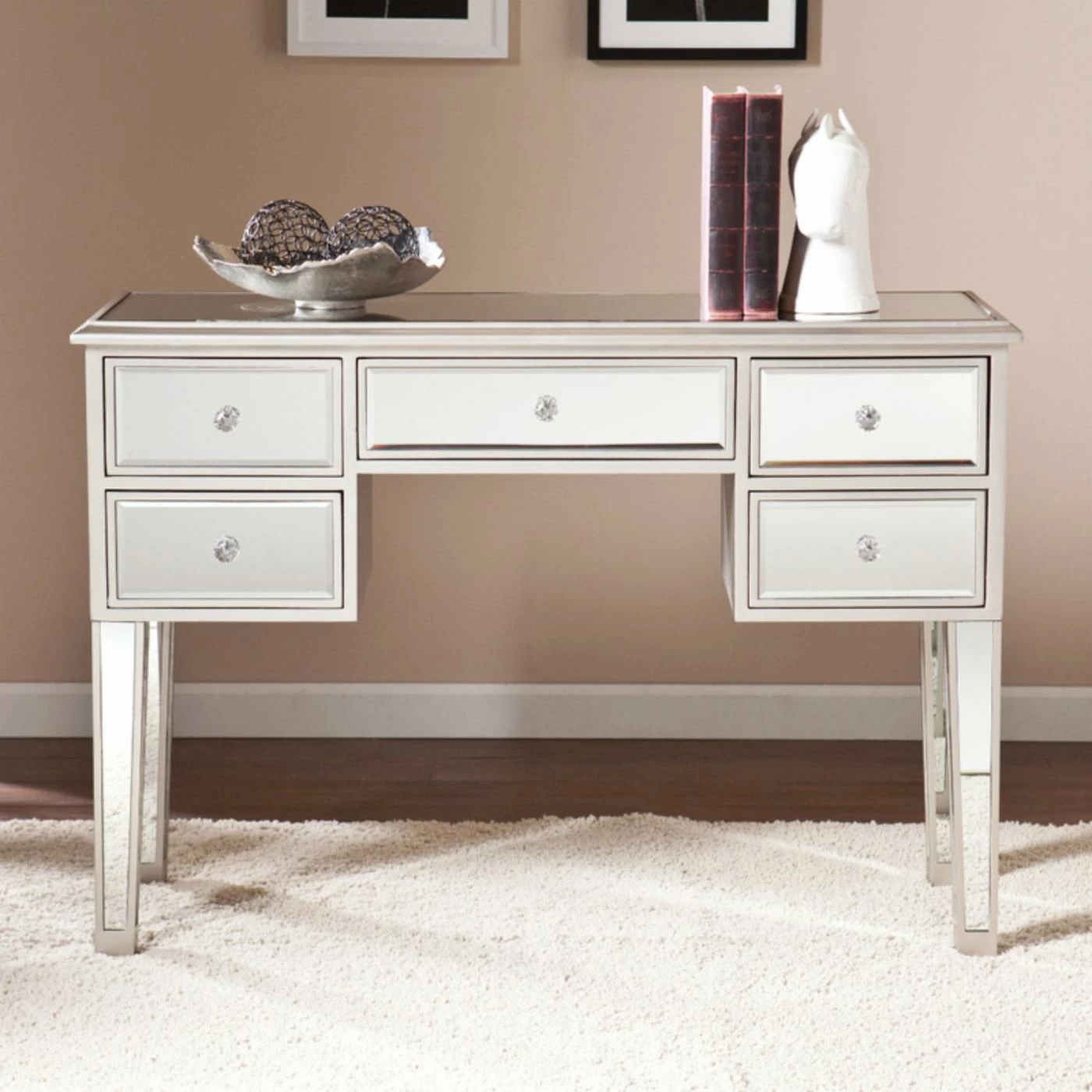 Coupon π Metal Benzara Mirrored Console Table π - Image 5