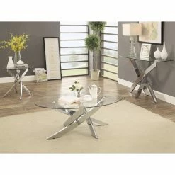 Top 10 ✔️ Metal Furniture Of America Myron Contemporary Style Chrome Base Sofa Table 💯 -Convenience Concepts Shop scaleENLB3521