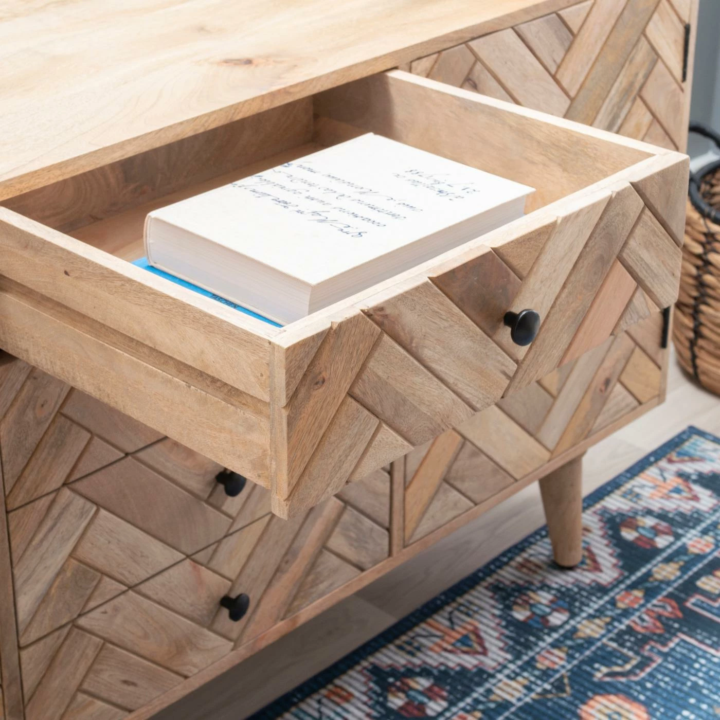 Cheap ๐ Wood Powell Darya 2-Door 3-Drawer Console - Natural ๐ - Image 5