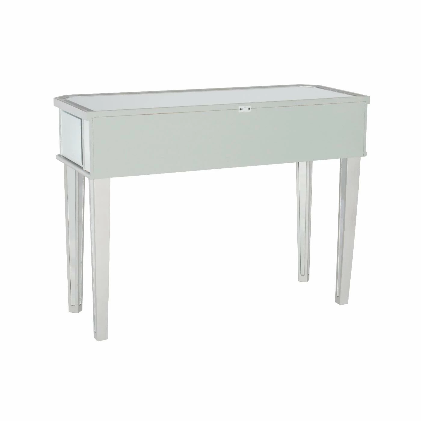 New π Powell Mirrored 2-Drawer Small Console - Mirrored Surfaces And Luxe Silver Wood π - Image 5