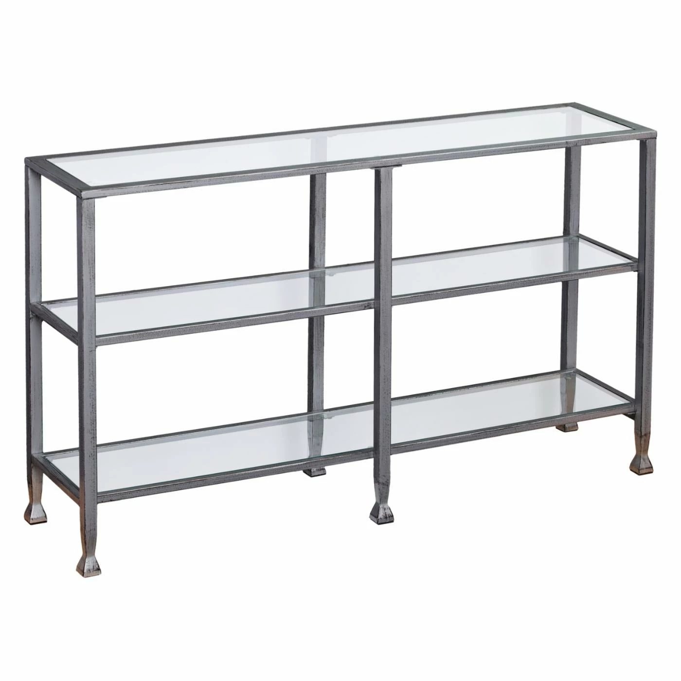 Outlet 😀 Southern Enterprises Jaymes Metal / Glass 3-Tier Console Table/Media Stand 👏 - Image 5