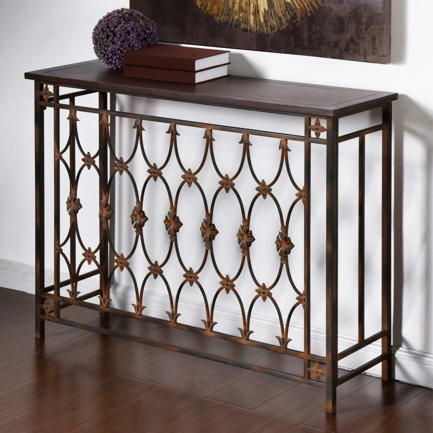 Coupon π StyleCraft Filigree Metal And Wood Console Table β€οΈ - Image 4