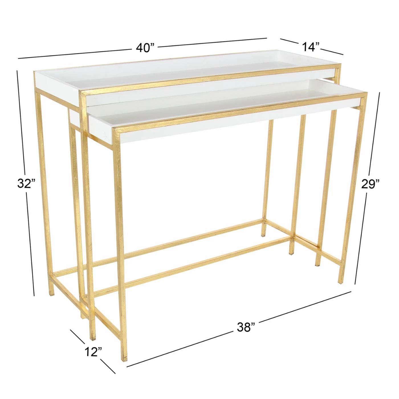 Top 10 β Metal DecMode Contemporary Rectangular Nesting Console Tables - Set Of 2 π - Image 5