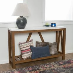 Cheap 👍 Wood Walker Edison A-Frame Rustic Entry Console Table 🌟 9 Cheap 👍 Wood Walker Edison A-Frame Rustic Entry Console Table 🌟 -Convenience Concepts Shop scaleWAL426