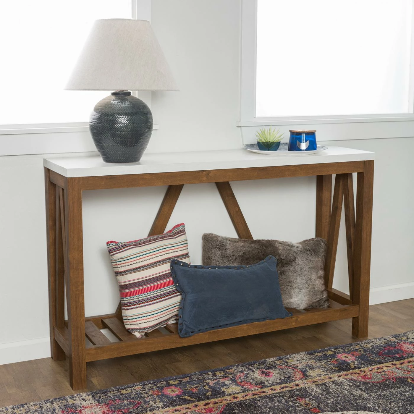 Cheap 👍 Wood Walker Edison A-Frame Rustic Entry Console Table 🌟 5 Cheap 👍 Wood Walker Edison A-Frame Rustic Entry Console Table 🌟 - Image 5