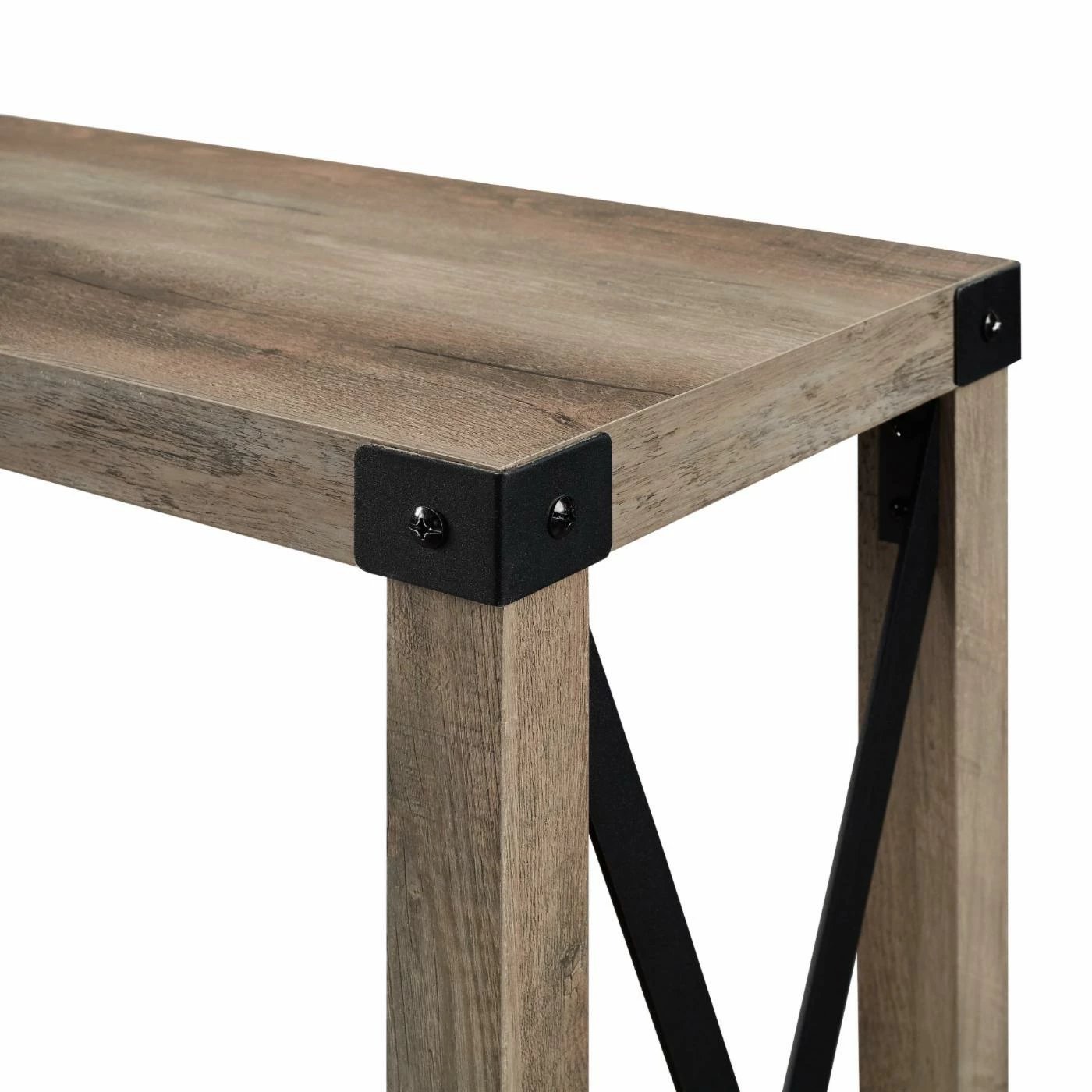 Promo π€© Wood HumbleNest Countryside Weathered Metal X Console Table β - Image 5