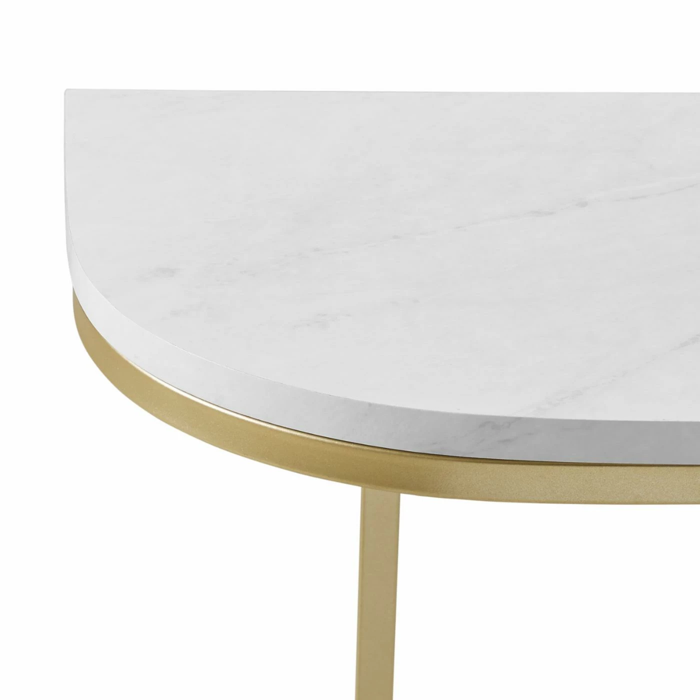Budget π Metal Manor Park Modern Curved White Faux Marble Entry Table βοΈ - Image 5