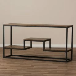 Flash Sale ๐ Baxton Studio Doreen Rustic Antique Black Textured Industrial Metal And Distressed Wood Console Table ๐ 9 Flash Sale ๐ Baxton Studio Doreen Rustic Antique Black Textured Industrial Metal And Distressed Wood Console Table ๐ -Convenience Concepts Shop scaleWSI3331