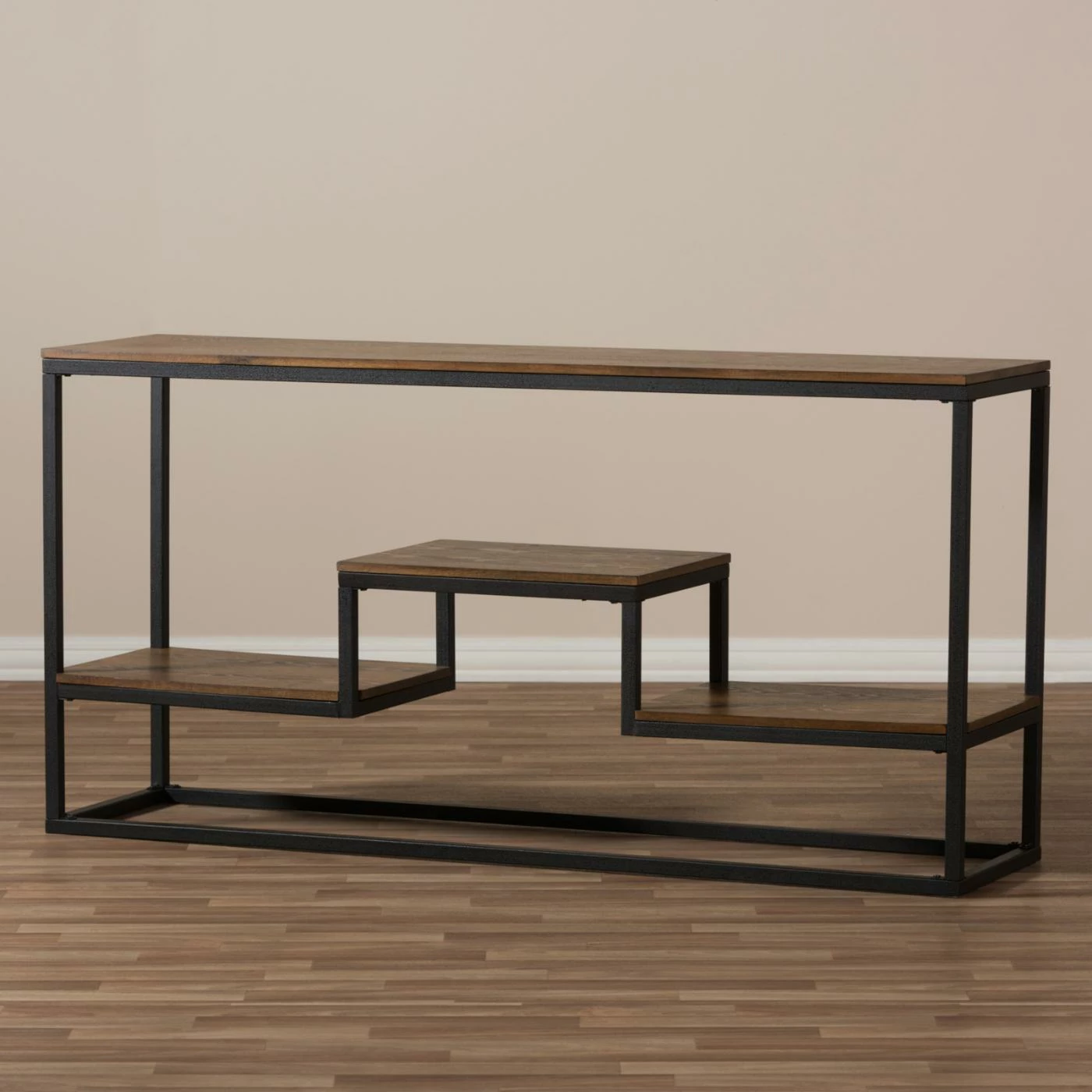 Flash Sale ๐ Baxton Studio Doreen Rustic Antique Black Textured Industrial Metal And Distressed Wood Console Table ๐ 5 Flash Sale ๐ Baxton Studio Doreen Rustic Antique Black Textured Industrial Metal And Distressed Wood Console Table ๐ - Image 5