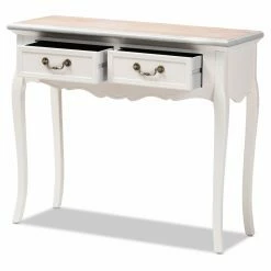 Flash Sale ⌛ Wood Baxton Studio Capucine French Country Cottage 2 Drawer Console Table 🧨 -Convenience Concepts Shop scaleWSI4338